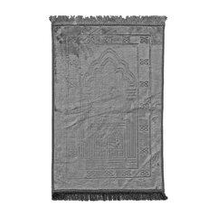 Grey large velvet prayer mat, full view