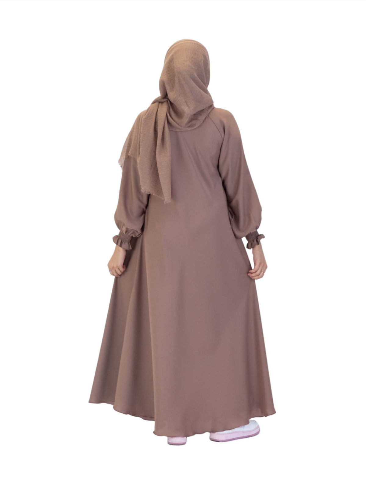 Dusty Pink Side Zip Abaya, 3