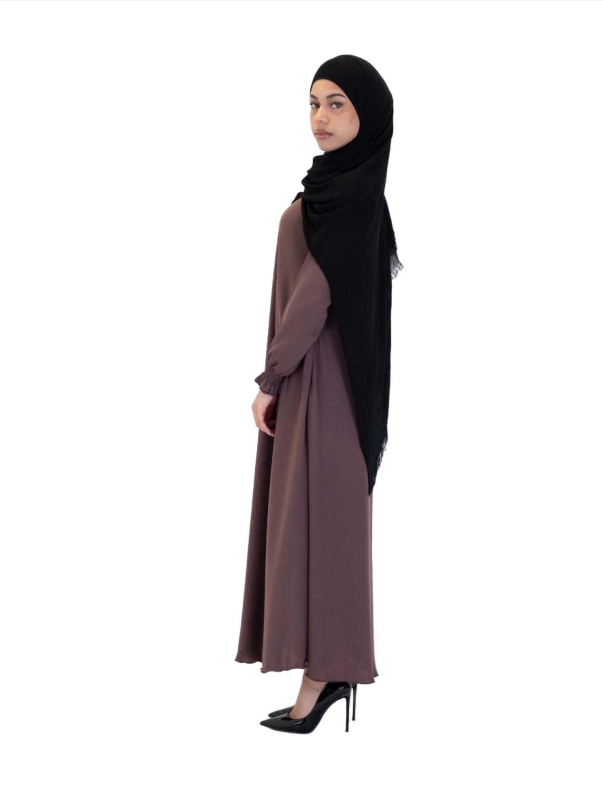 Mauve Side Zip Abaya, 2