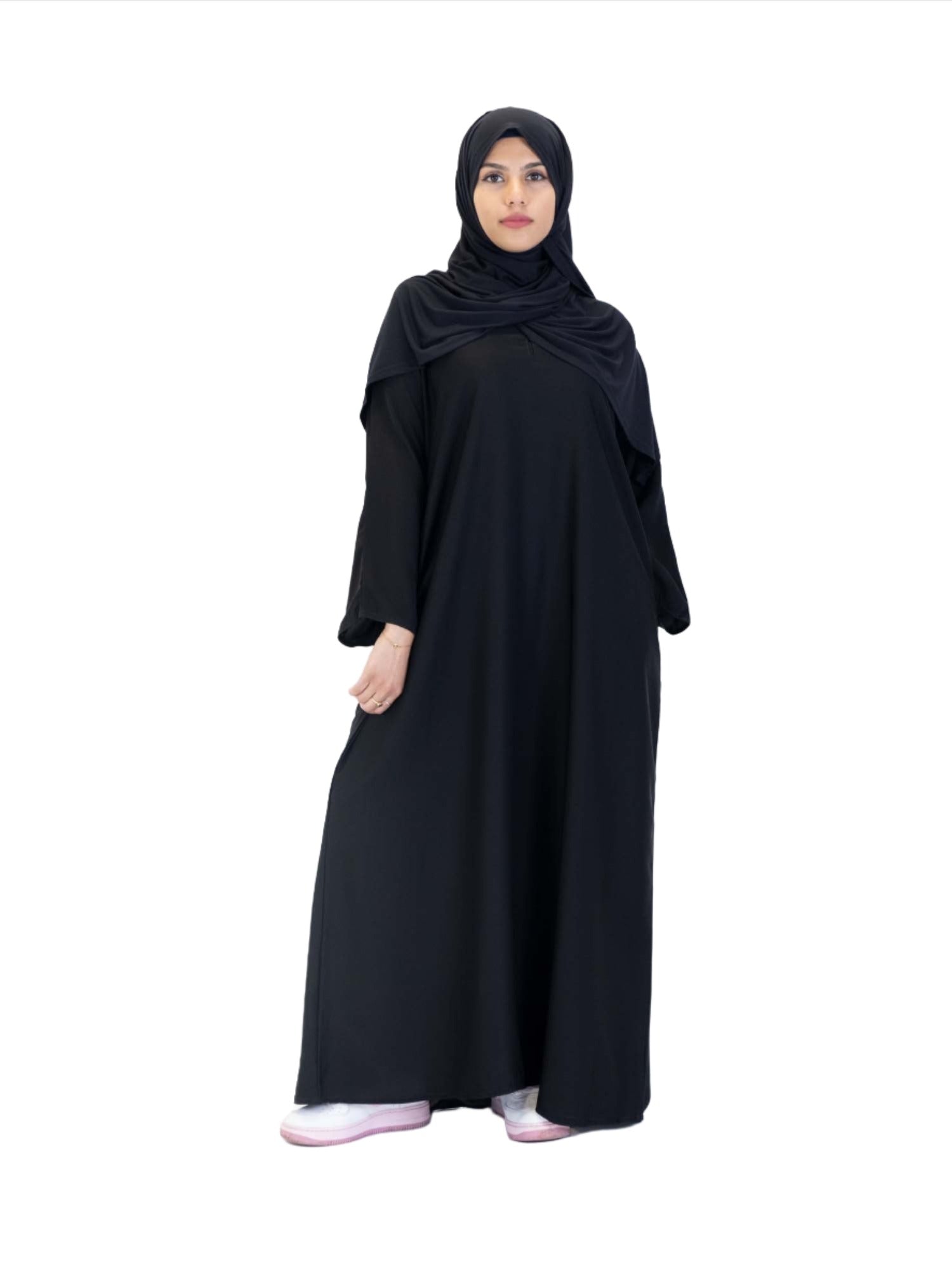 Nida One Button Abaya With Pocket - Islamic Impressions