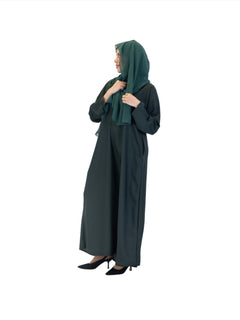 Nida One Button Abaya With Pocket - Islamic Impressions