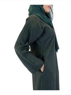 Nida One Button Abaya With Pocket - Islamic Impressions