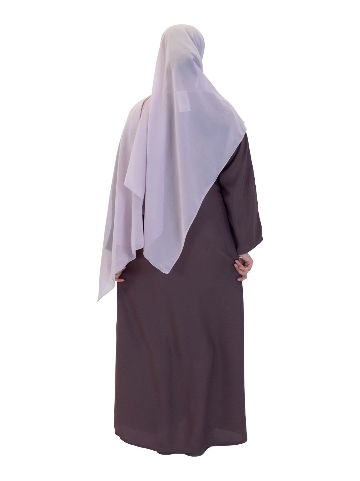 Mauve Nida One Button Abaya With Pocket, 3
