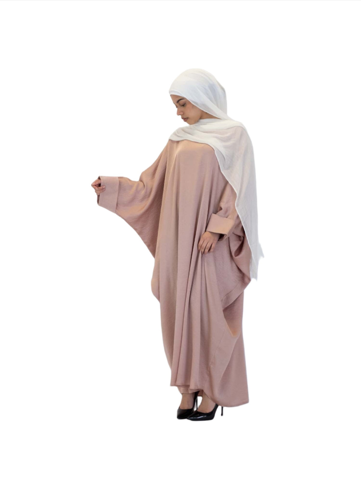 Pink Lisbon Batwing Abaya, 4