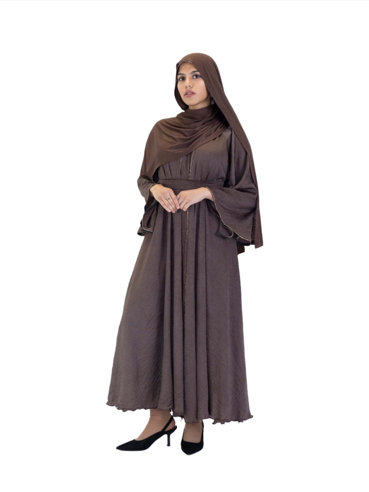 Makeba Gold Trim Abaya