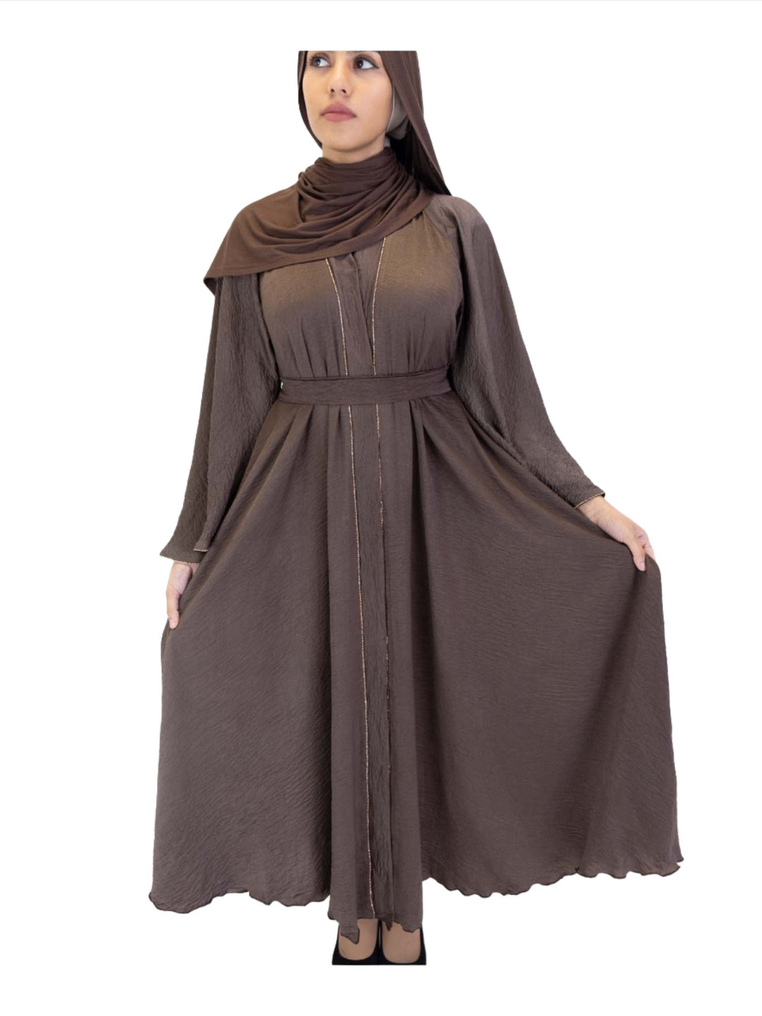 Makeba Gold Trim Abaya