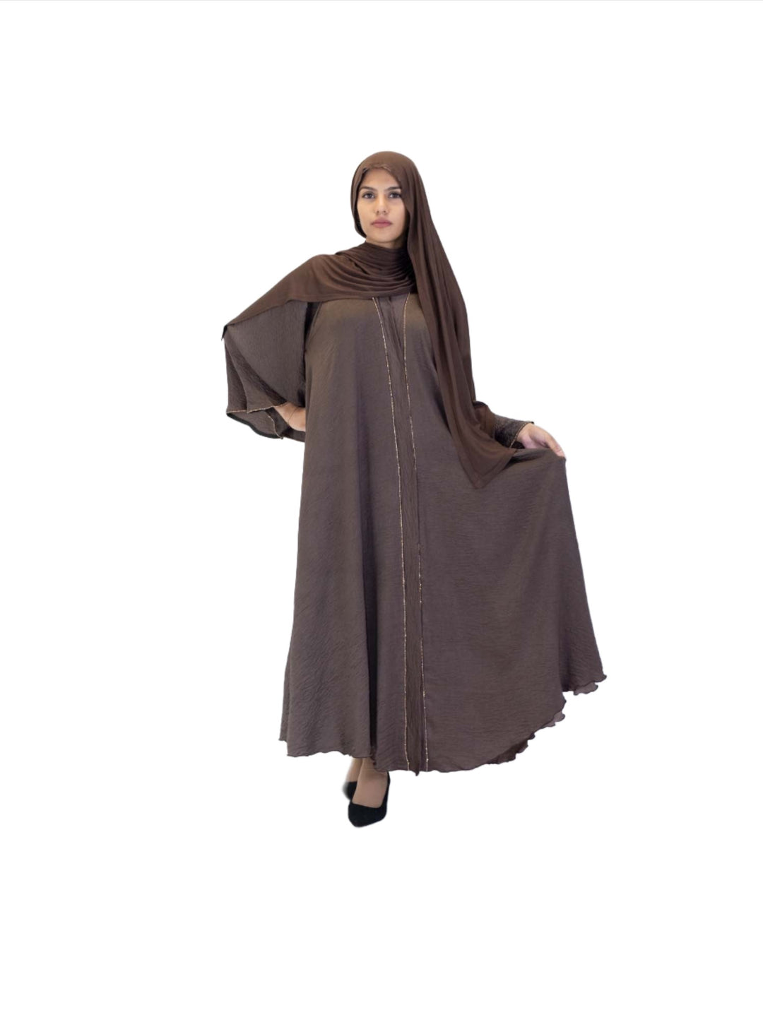 Makeba Gold Trim Abaya