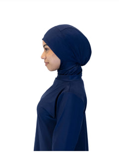 Navy Blue plain Burkini, three-piece modest swimwear set
