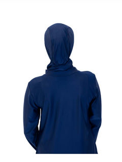 Navy Blue plain Burkini, three-piece modest swimwear set