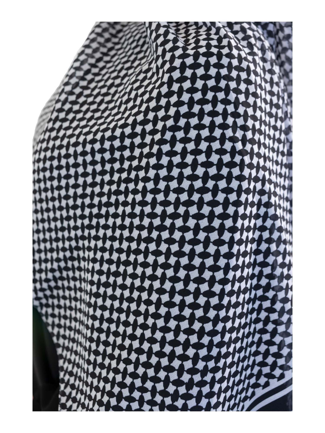 Women's Keffiyeh Style Scarf in Black/White, view 3
