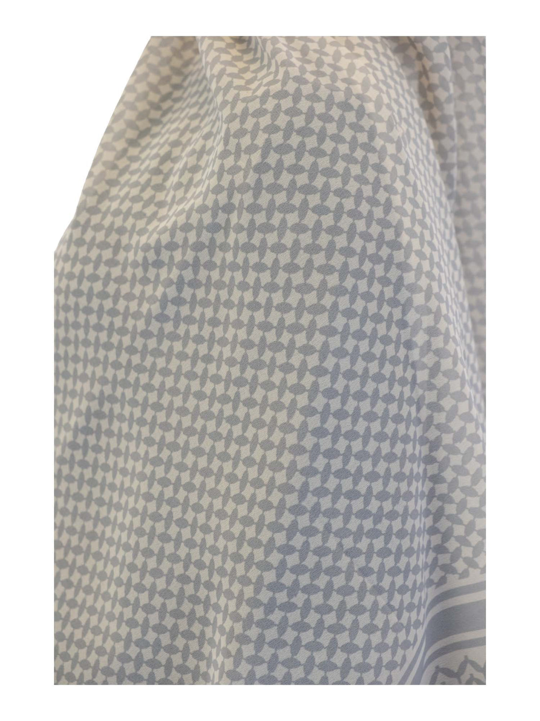 Women's Keffiyeh Style Scarf in Grey/Beige, view 3