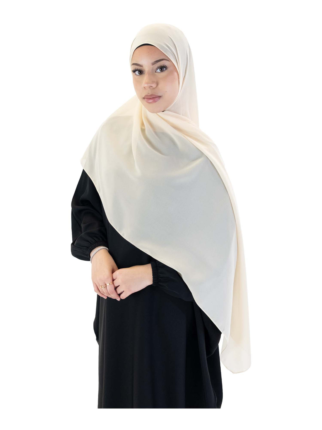 Plain Chiffon Scarf in Buttercream, view 1