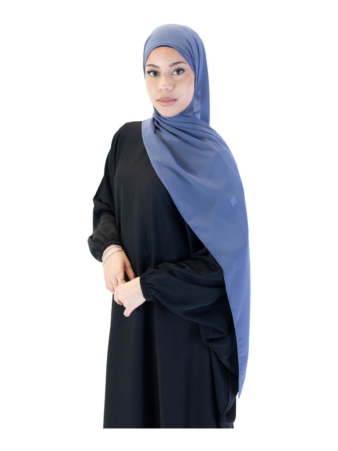 Plain Chiffon Scarf in Cool Blue, view 1