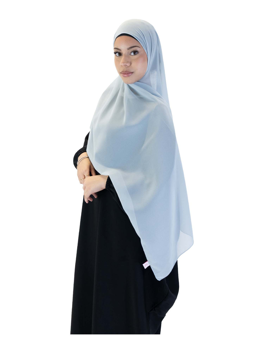 Plain Chiffon Scarf in Light Blue, view 1