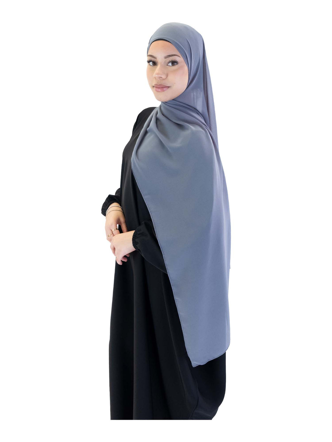 Plain Chiffon Scarf in Cool Grey, view 1