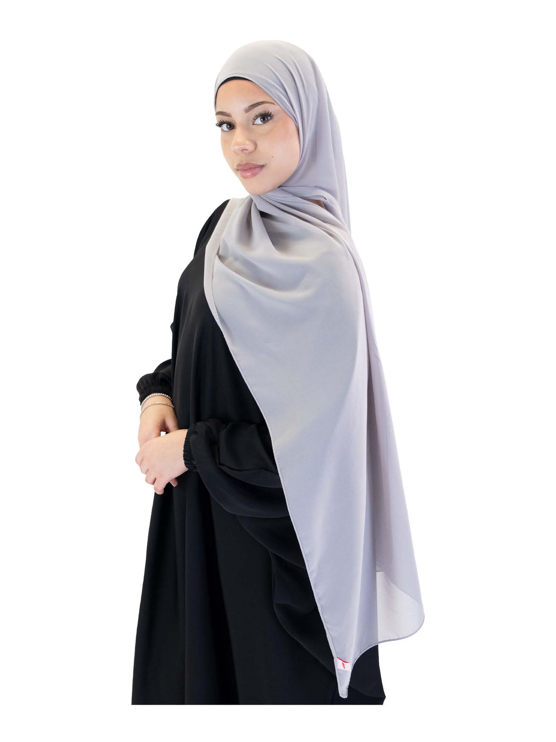 Plain Chiffon Scarf in Light Grey, view 1