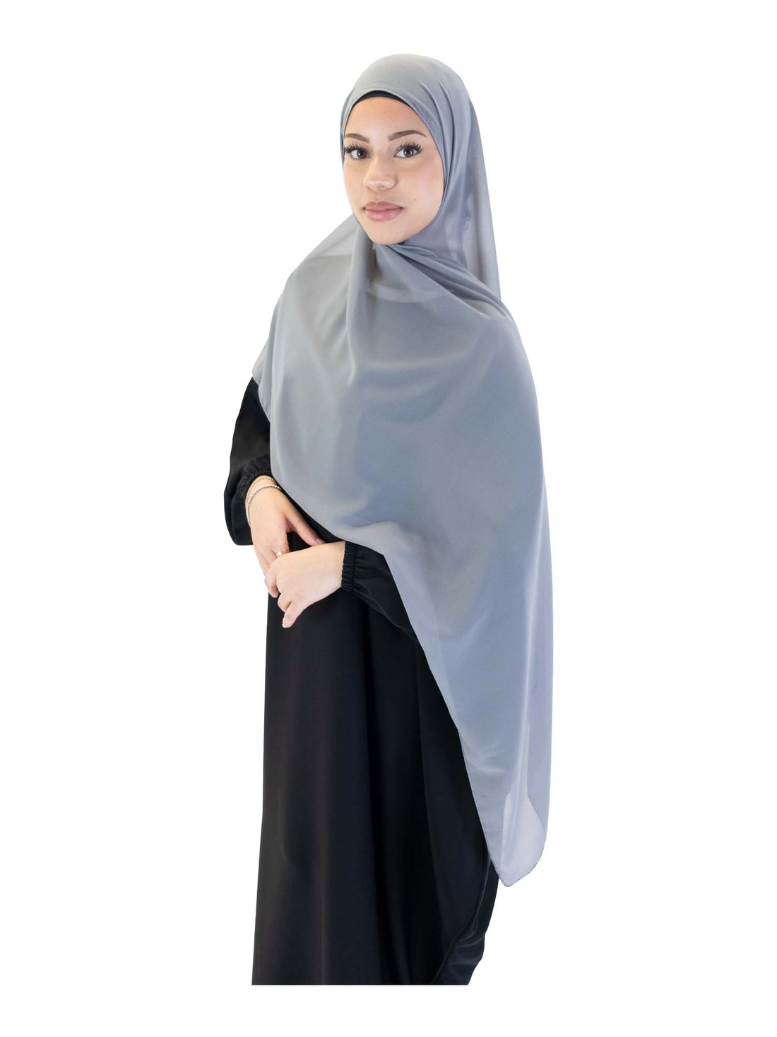 Plain Chiffon Scarf in Grey Mist, view 1