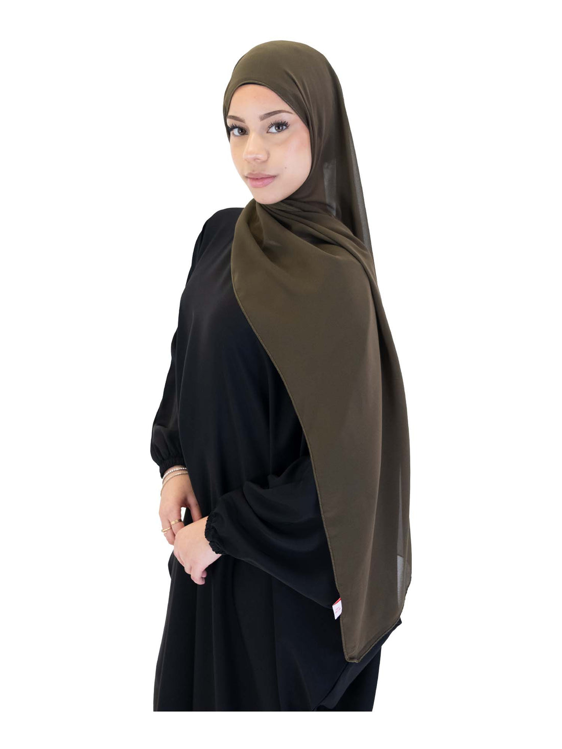 Plain Chiffon Scarf in Khaki, view 1