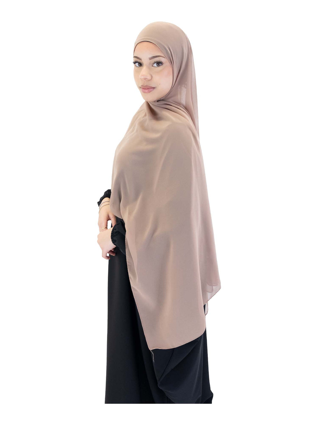 Plain Chiffon Scarf in Mocha, view 1