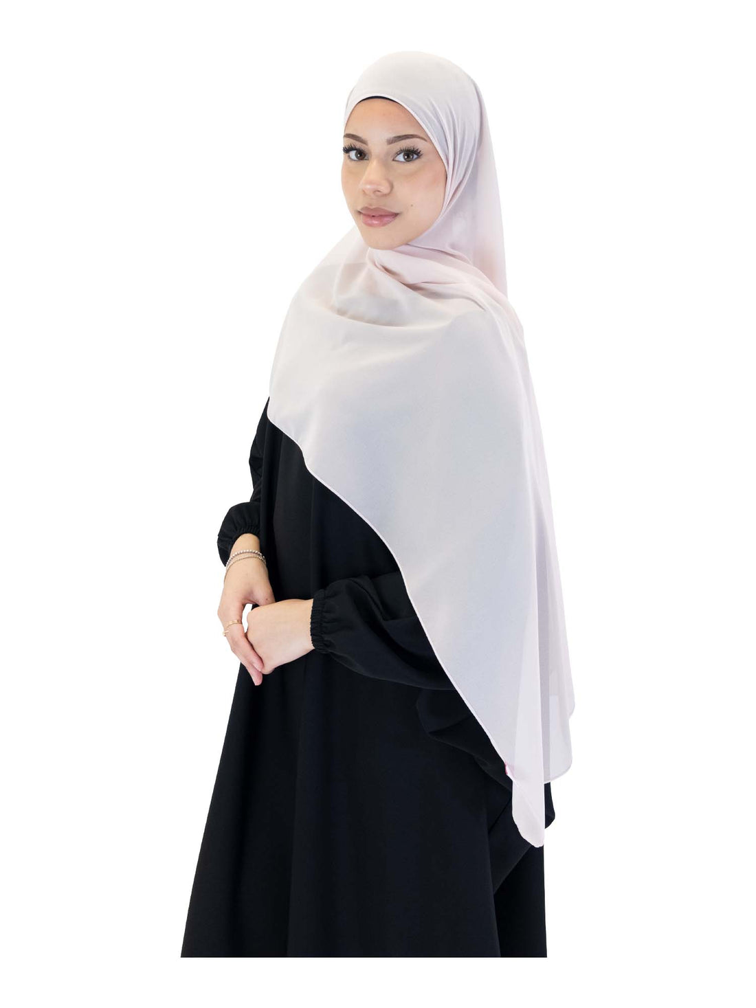 Plain Chiffon Scarf in Nude, view 1