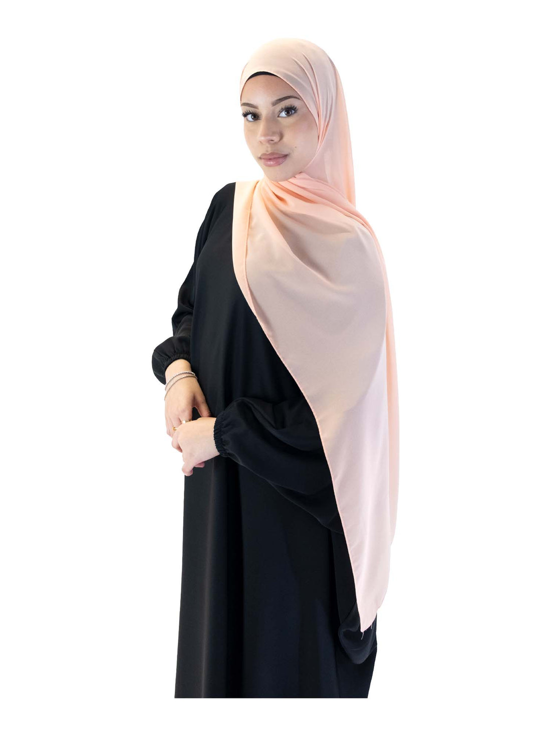 Plain Chiffon Scarf in Peach, view 1