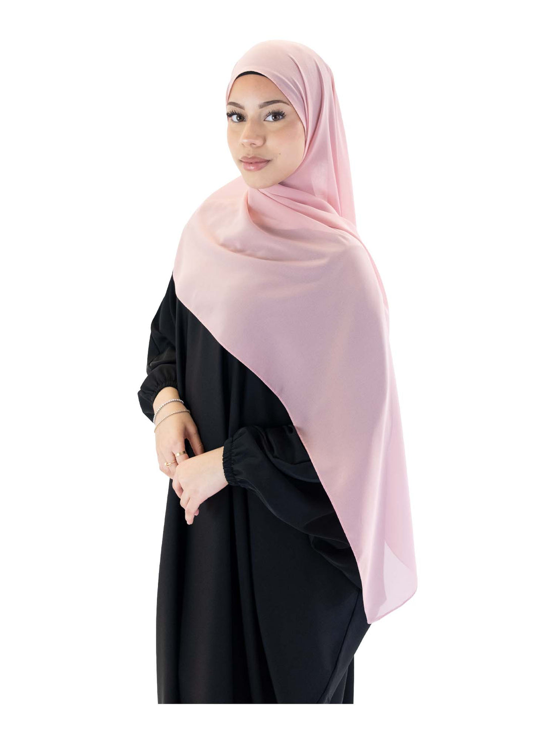 Plain Chiffon Scarf in Pink, view 1