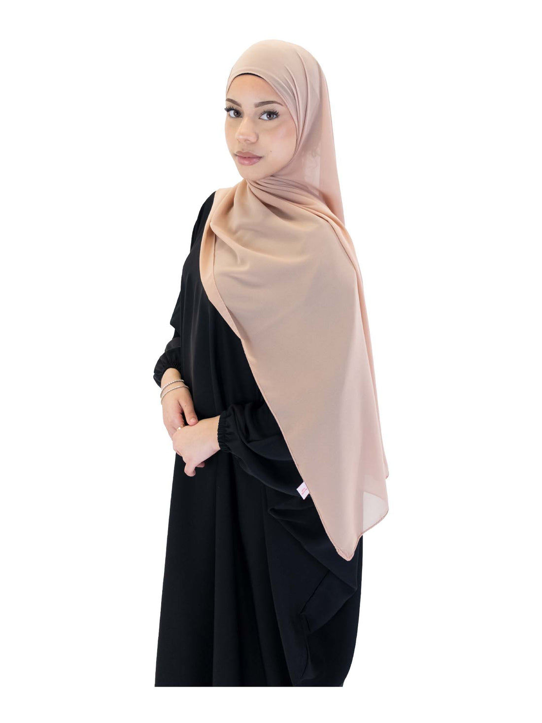 Plain Chiffon Scarf in Dusky Pink, view 1