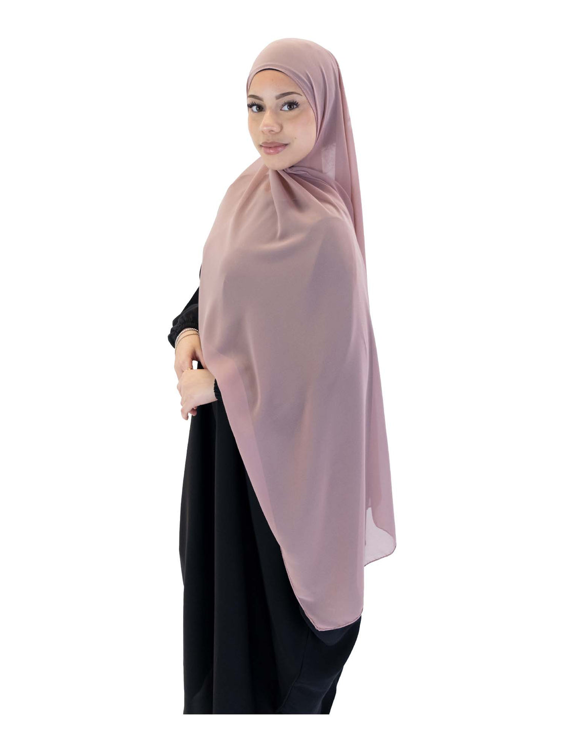 Plain Chiffon Scarf in Rose Pink, view 1