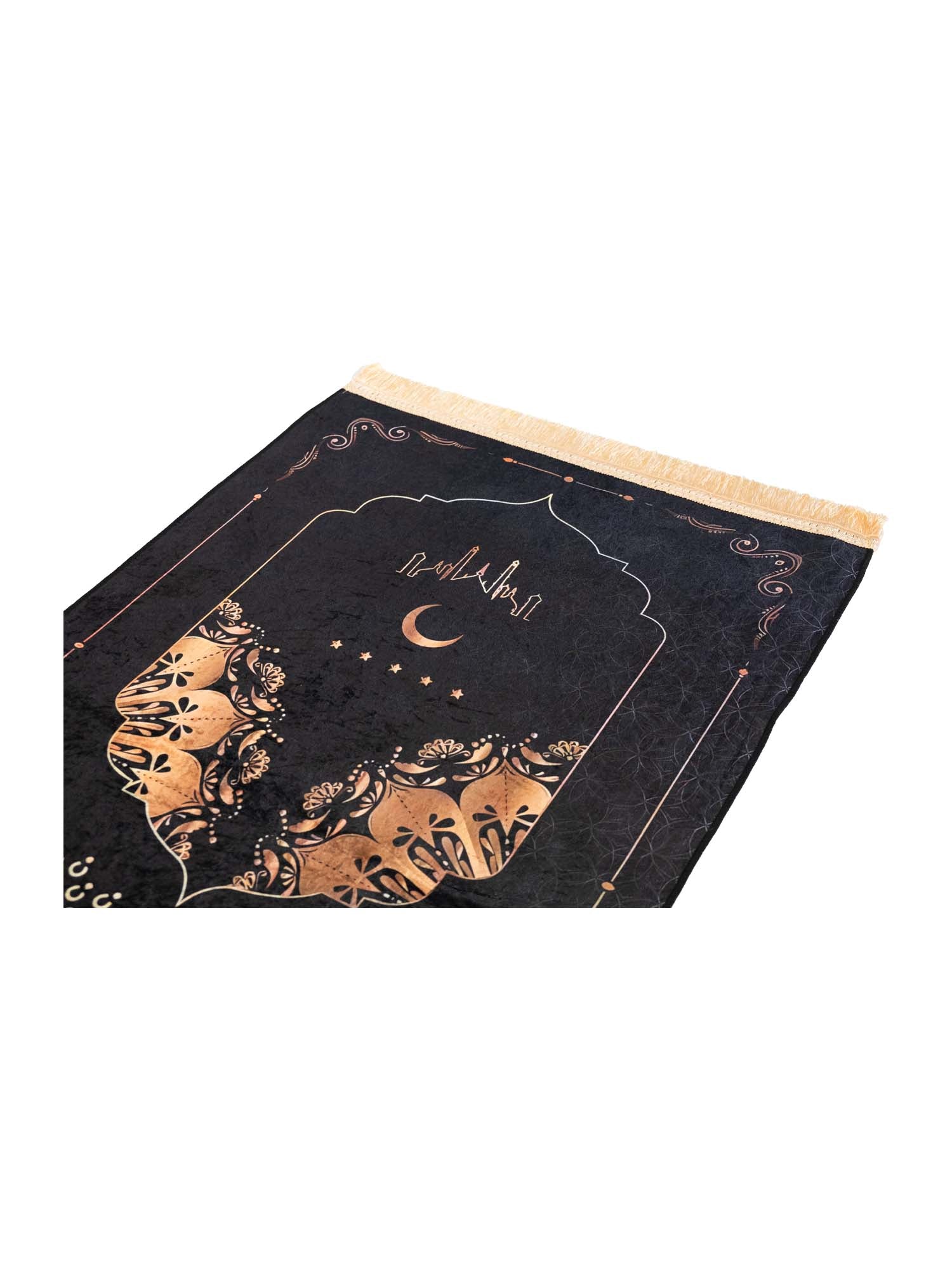 Black Moon/Stars Prayer Mat - Islamic Impressions