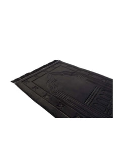 Black memory-foam prayer mat design detail