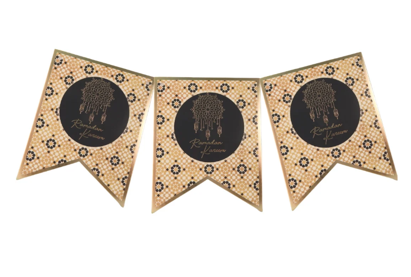 Ramadan Kareem Black/Gold Banner - Islamic Impressions