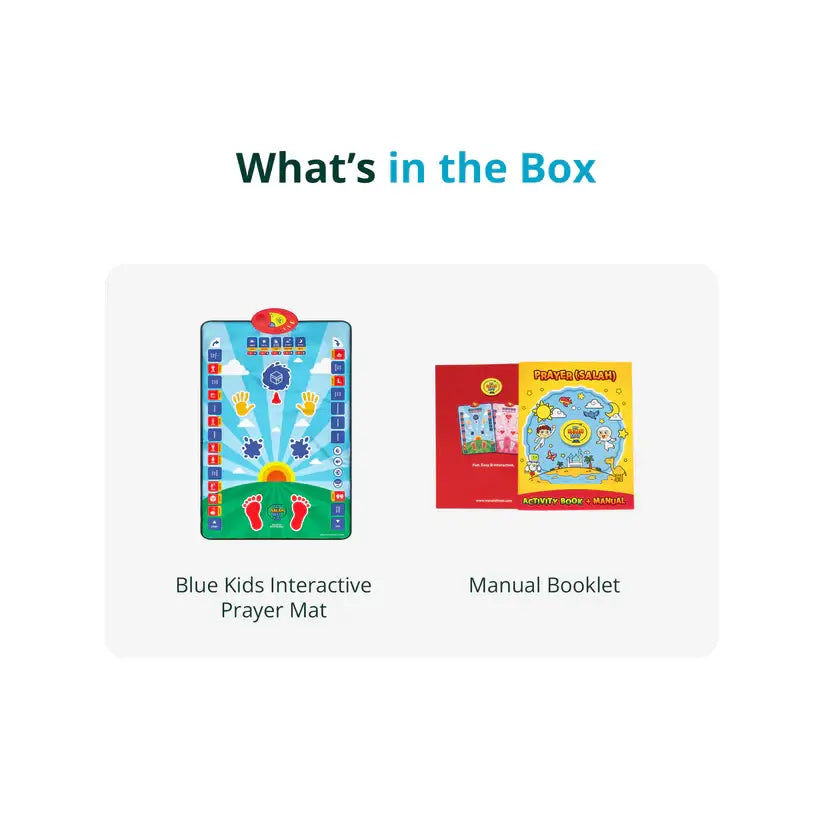 My Salah Mat - Interactive Kids Prayer Mat (Blue)