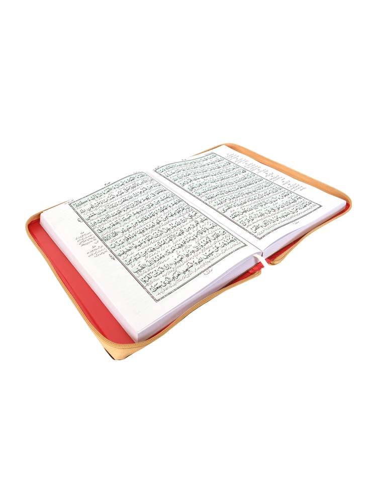 The Holy Quran - 12 Line Indo Pak With Urdu Translation - Gold Zip Case 81 - Islamic Impressions