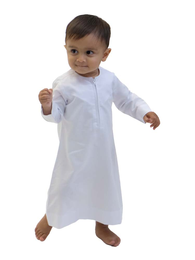 Boys Omani Thobe - Long Sleeve with Zip - Islamic Impressions