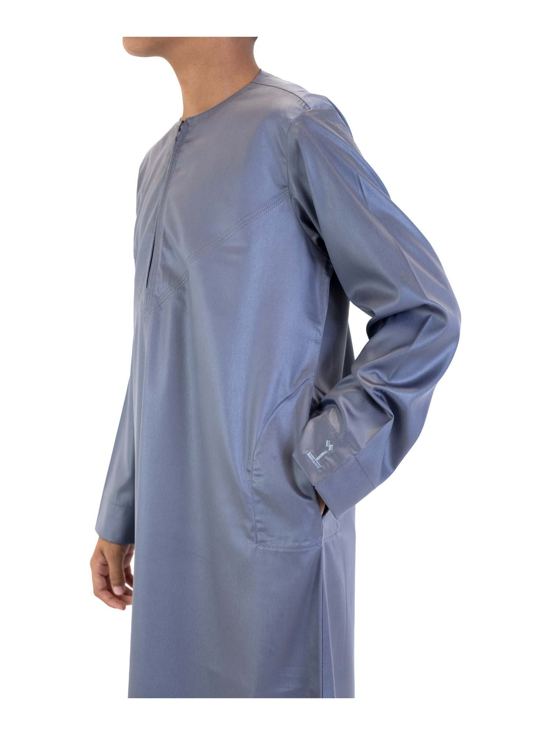 ثوب حريري للأولاد من الانطباعات الإسلامية مع سحاب - كم كامل