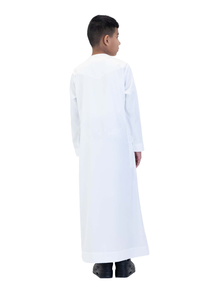 Islamic Impressions Boys Silky Thobe With Zip - Full Sleeve