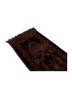 Brown children's velvet prayer mat design detail