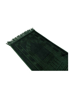 Green children's velvet prayer mat design detail