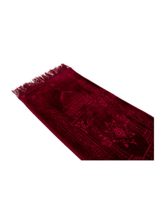 Maroon children's velvet prayer mat design detail