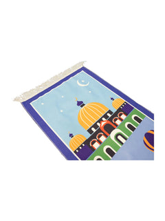Light blue children's masjid prayer mat design detail