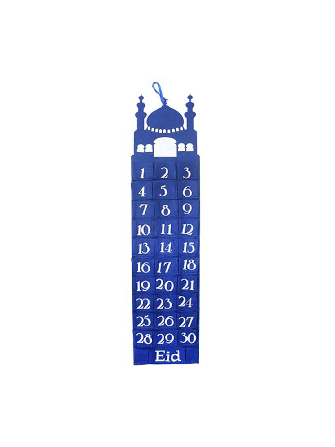 Mosque Felt Ramadan Advent Calendar With Pockets - Blue