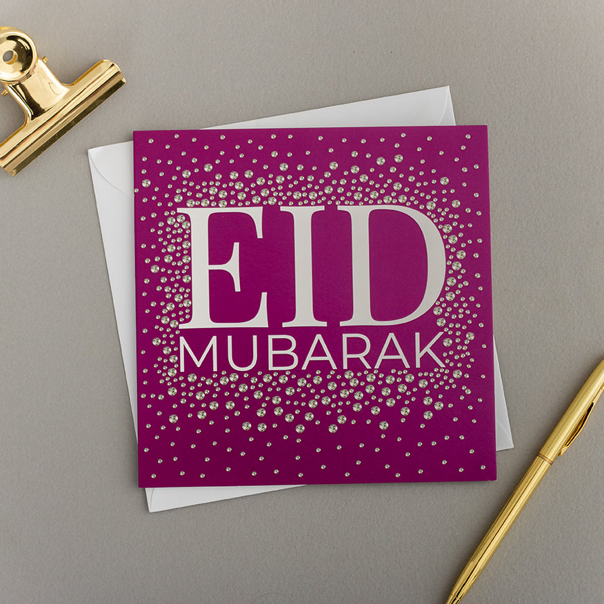 Eid Mubarak Card - Diamonte - Islamic Impressions