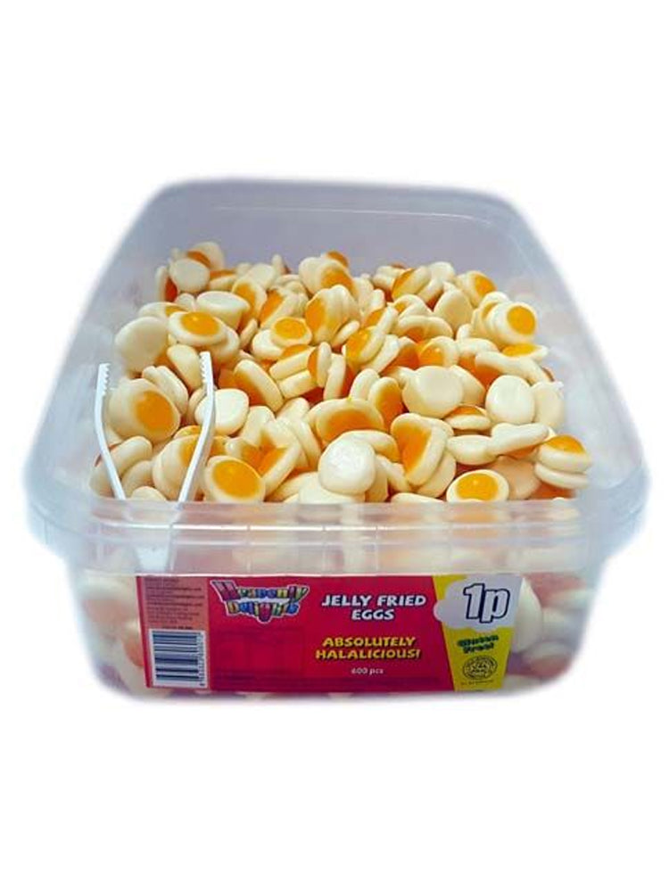 Jelly Fried Eggs Sweets - Heavenly Delights - 1p - 600 pieces Tub - Islamic Impressions
