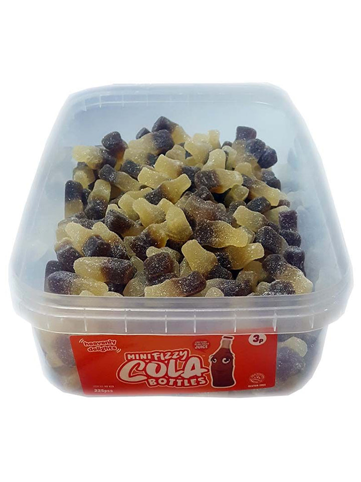 Mini Fizzy Cola Bottles Sweets - Heavenly Delights - 3p - 225 pieces Tub - Islamic Impressions