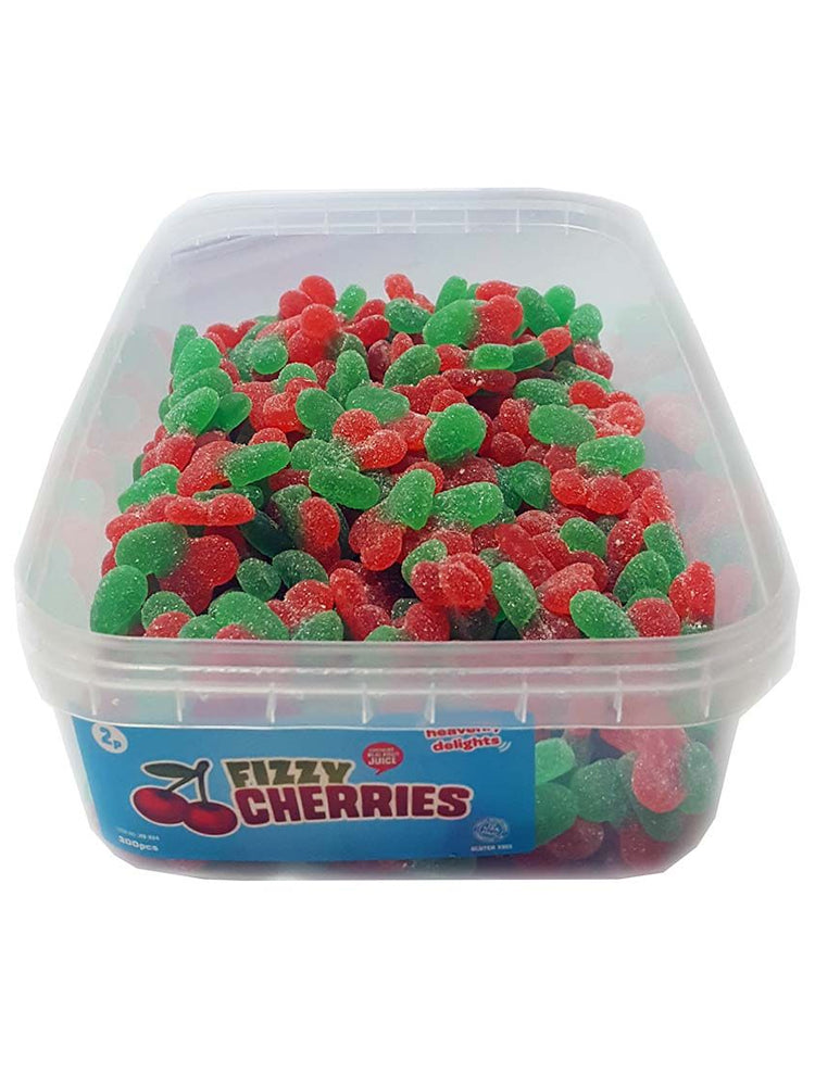 Fizzy Cherries Sweets - Heavenly Delights - 2p - 300 pieces Tub - Islamic Impressions