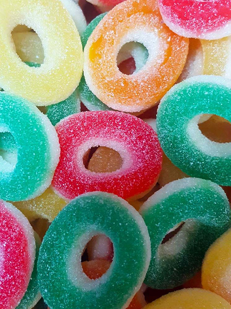 Fizzy Rings Sweets - Heavenly Delights - 5p - 120 pieces Tub - Islamic Impressions