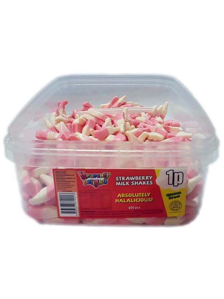 Strawberry Milk Shakes Sweets - Heavenly Delights - 1p - 600 pieces Tub - Islamic Impressions