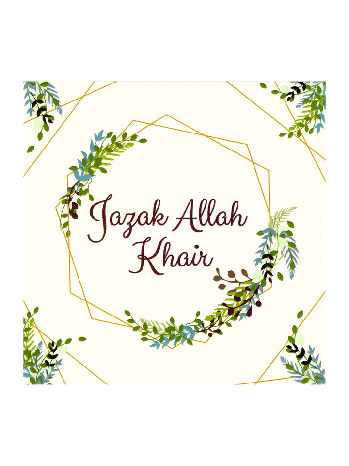 Greeting Card - Jazak Allah Khair (Floral Design)