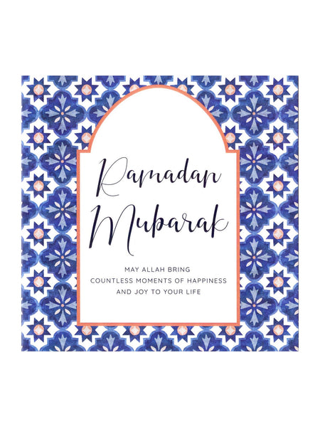 Greeting Card - Ramadan Mubarak (Blue Mosaic)
