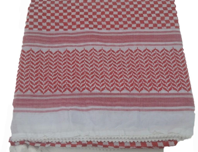 Mens Arab Style Scarf - Red & White - Islamic Impressions